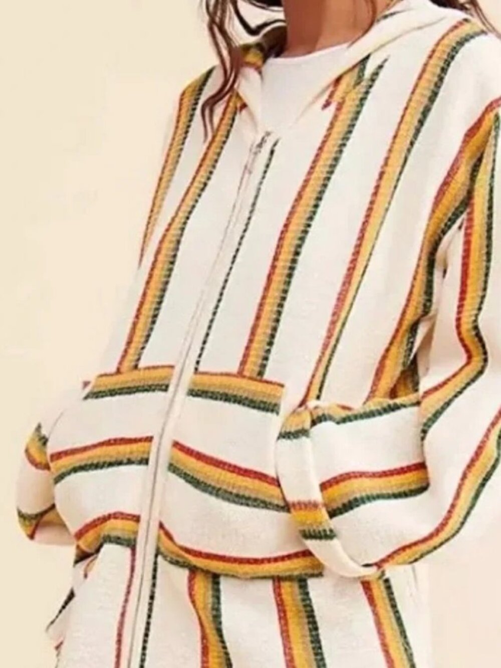 Jen's Pirate Booty Free People Grassland Baja Hoodie Full Zip Boho Festival XS/S